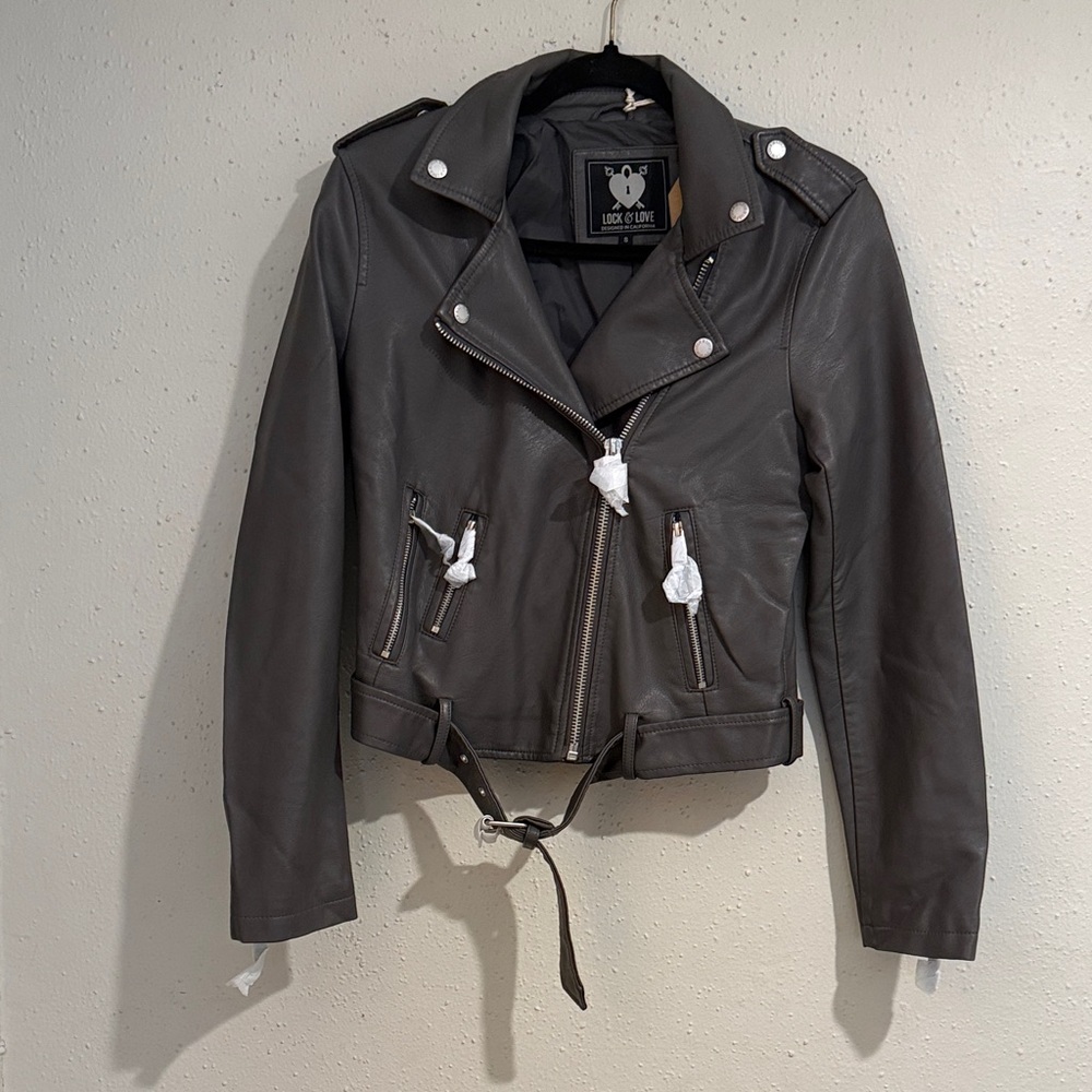 Stylish Gray Leather Jacket